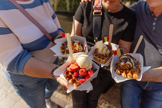 Focus on waffles in Brugge